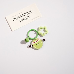 <strong>Cute</strong> Cartoon Sports Keychain Bag Charm with Bell for Badminton Ping Pong Soccer Football Rugby Tennis <strong>Earphone</strong> Bag Gift - Product Image 1