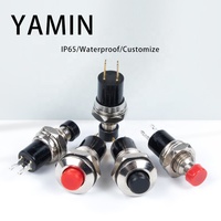 Interrupteur à bouton-poussoir 5mm/7mm/10mm avec fil Mini rond autobloquant/PBS-110 momentané 1NO1NC noir rouge 3A/125V 1A/250V