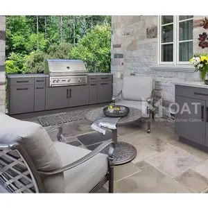 Weatherproof outdoor kitchen cabinets