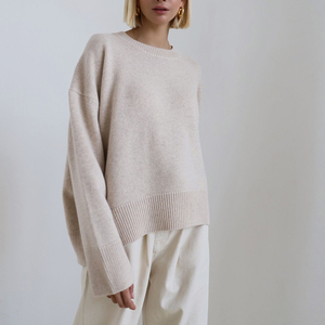 Nouveau tricot ras du cou double couche Europe et États-Unis Pull ample d'automne et d'hiver pour <span class=keywords><strong>femme</strong></span> - Product Image 3