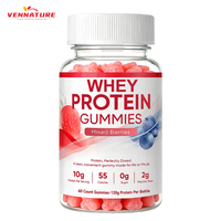 Gummies protéinés Halal au lactosérum 120g Sans sucre Faible en calories Fraise Complément nutritionnel sportif