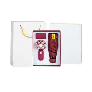 Hete zomer bruiloft souvenirs promotie cadeau aangepaste bedrijfslogo mini handventilator paraplu cadeauset voor gasten verjaardagsfeest cadeau - Product Image 5