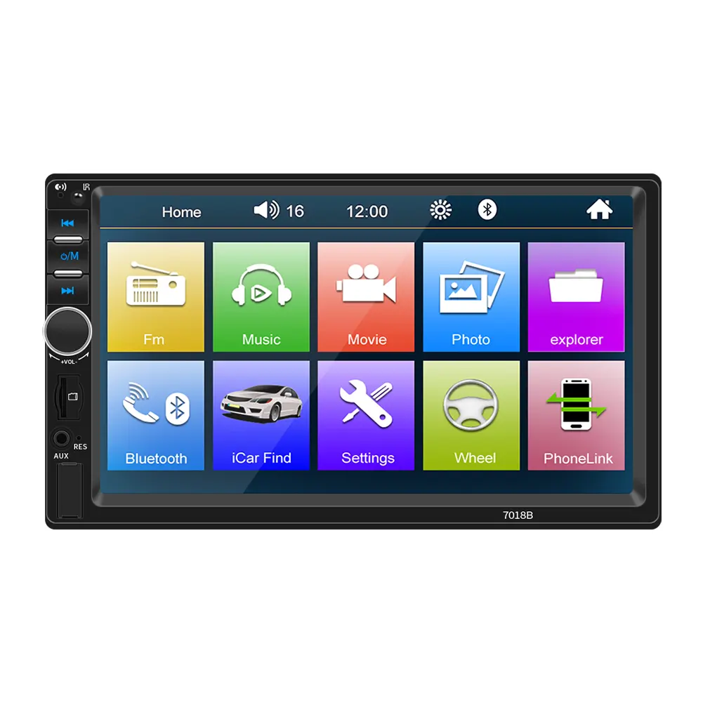 Wholesale universal auto radio car stereo 7010b with 7 colors 2 Din 7 inch car radio mp5 player car audio