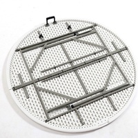 Table pliante ronde en plastique de 48 pouces, fabrication directe d'usine OEM ODM, table de banquet portable pour patio, barbecue, fête, camping, événement