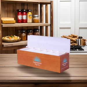 Porte-plateau à condiments rectangulaire en bois écologique avec <span class=keywords><strong>chambre</strong></span> à glace pour la nourriture <span class=keywords><strong>et</strong></span> le jardin à la maison - Product Image 4