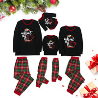 Pyjama de famille, ensemble haut et pantalon à carreaux, vêtements de famille personnalisés, en coton, impression de dinosaure, vente en gros,