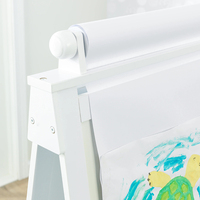 Multifunktionales MDF-Zeichenständer-Set für Kinder mit Doppelseitiger Weißer Tafel, Aufbewahrungsorganizer und Papierrollenhalter für Kunst und Schlafzimmer