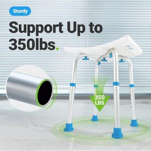 Shower Stool <strong>Bath</strong> Seat Chair, Tool-Free Assembly Height Adjustable <strong>Bath</strong> <strong>Bench</strong> with Padded Seat for Seniors, Disabled - Product Image 2