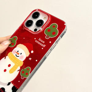 Lanière de téléphone en forme de bonhomme de neige de Noël, coque de téléphone à bord doux, adaptée à l'Iphone16 15 Huawei <span class=keywords><strong>Xiaomi</strong></span> 14 vivo OPPO, coque de protection Funda Capa - Product Image 4