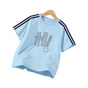 Kids Boys Cartoon Knitted Cotton Ringer T-Shirt Short Sleeve Printed Summer Casual Wear 80-130cm Customizable - Product Image 1