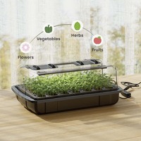Kit de démarrage de semis HGS13-1CB Pack 35 cellules avec double éclairage de croissance amovible, plateau de démarrage de plantes réutilisable, culture en intérieur pour la germination