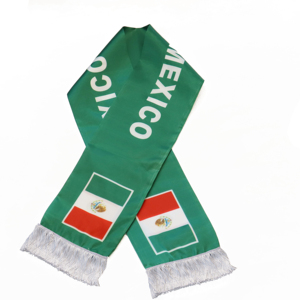 Écharpe Drapeau du Mexique en Gros, Produits Personnalisés pour Supporters de Football, Écharpe Drapeau National, Écharpes à Pompons, Châle - Product Image 1