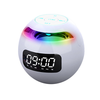 Altavoz inalámbrico BT Mini luces de colores portátiles Altavoz de alta fidelidad con pantalla LED Reloj despertador digital Tarjeta TF Reproducción de música MP3
