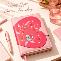 Carnet de voyage A5, design mignon, couverture rigide en cuir PU