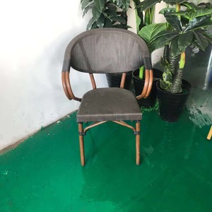 Silla de mimbre de bambú para terraza, conjunto de restaurante de ratán con brazos para jardín, patio, comedor, reposabrazos, cafetería, tienda de café - Product Image 2