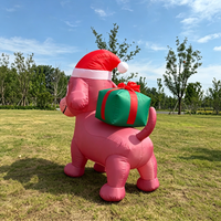 Décoration de Noël gonflable en forme de boîte cadeau pour chien, Père Noël en tissu Oxford, mignonne, pour fêtes, événements, maison, jardin, durable, imperméable