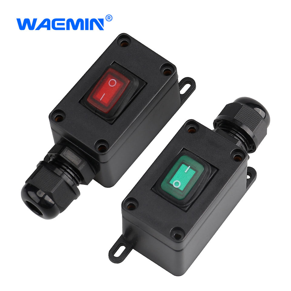 12V Inline Switch IP65 Waterproof Outdoor With Red LED Rocker Switch on ...
