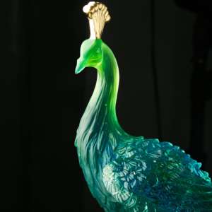 जेड मोर प्रतिमा लिउली क्रिस्टल 2026 नए आगमन उत्सव उपहार सुरुचिपूर्ण घर उच्चारण की सजावट - Product Image 5