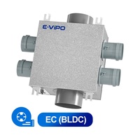 Ventilateur d'extraction centrifuge silencieux E-VIPO pour usage résidentiel, avec moteur silencieux, pour conduits intégrés, ventilateur d'extraction multi-ports
