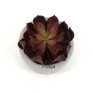 Suculenta Artificial Realista en Maceta, Planta Artificial de <span class=keywords><strong>Echeveria</strong></span> en Maceta, Suculenta <span class=keywords><strong>Roja</strong></span> para Decoración de Mesa de Oficina - Product Image 2