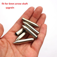 Pointe de flèche en métal DIY 55 85 100 grains pour tiges de flèches de 6mm, 7mm, 8mm de diamètre extérieur, pointe extérieure pour flèches en bambou ou en bois