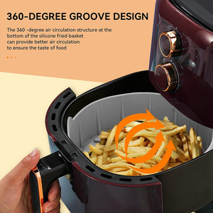 Silicone Air Fryer Bowl Double Handle Non Stick Reusable Baking Utensil Gray Oven Safe Eco Friendly 2023Y - Product Image 5