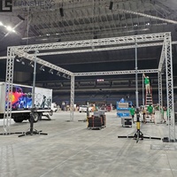 Iluminación Exterior de 300x300mm, estructura cuadrada de aluminio con marco de iluminación de escenario para conciertos