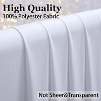 Rideaux de mariage en tissu de soie de lait infroissable, polyester 5*10FT, blancs, pour décoration de mariage, événements et fêtes