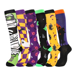 6 paires <span class=keywords><strong>de</strong></span> chaussettes <span class=keywords><strong>de</strong></span> compression graduée en nylon tricoté pour femmes et hommes, pour Noël, Halloween, course à pied, voyage, sport - Product Image 5