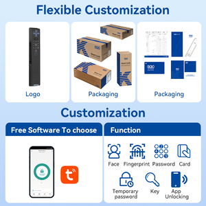 Kk nhôm sinh trắc học khóa antipeeping tính năng vân tay Palm Tĩnh Mạch Nhận dạng khuôn mặt bàn phím cảm ứng cho cửa thép an ninh nhà - Product Image 5