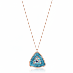 Triángulo diseño turquesa turco ojo diseño turco hecho a mano collar al por mayor 925 joyería de plata esterlina - Product Image 2