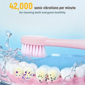 Brosse à dents sonique électrique automatique rechargeable pour enfants, étanche IPX7, avec tête de brosse souple, blanchissante, pour le voyage, vente en gros - Product Image 3