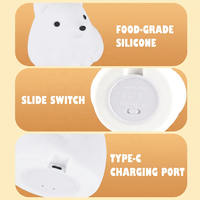 Lampe de chevet portable en silicone souple en forme d'animal, petite veilleuse à intensité variable pour chambre d'enfant, vente en gros