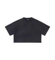 Camisetas Cortas de Puro Algodón al por Mayor para Mujer, Camisetas DTG Retro con Lavado Ácido, Camisetas Cortas Entalladas con Corte y Logo Personalizado