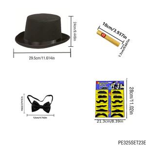 Pesenar ชุดเดรสผู้ชายวินเทจหมวกสีดำผูกโบว์หูกระต่ายอุปกรณ์เสริมสำหรับงานปาร์ตี้ธีมสุภาพบุรุษ - Product Image 2