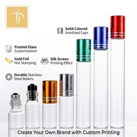 Flacon roll-on en verre format poche 10 ml, vide, pour parfum, tube roll-on de voyage, distributeur de liquide d'huile essentielle avec bille métallique