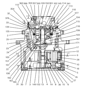 Moteur de translation final pour excavatrice KOBELCO SK135SRLC-2 SK140SRLC GM21VA-A YY15V00015F1 YY53D00006F1 YY53D00007F1 YY15V00015F1 - Product Image 4