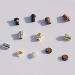 Coffee Cup Pendant Zinc Alloy Mixed Shapes For Earring Making DIY Jewelry Findings Middle Size GJ364 - Product Image 3