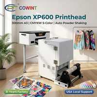 Imprimante DTF COWINT Epson XP600 A3 300mm 5 couleurs, machine d'impression par transfert textile sans secouage automatique de la poudre, Chine