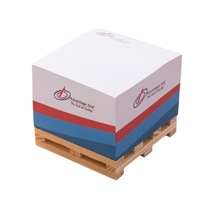 Notas adhesivas personalizadas con logotipo de paleta Notas adhesivas de cubo de papel impresas con paleta de madera - Product Image 5