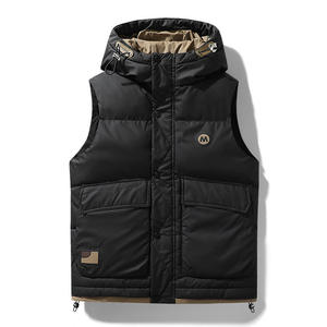 Gilet d'hiver décontracté pour hommes de haute qualité, <span class=keywords><strong>porte</strong></span> respirante, couleur unie, à capuche avec fermeture à glissière, polyester imperméable, style formel - Product Image 1