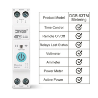 Disjoncteur Intelligent WiFi 63A 1P+N avec Compteur d'Énergie, Suivi kWh, Relais de Minuterie, Contrôle Tuya/SmartLife - Disjoncteur Intelligent DIY GO