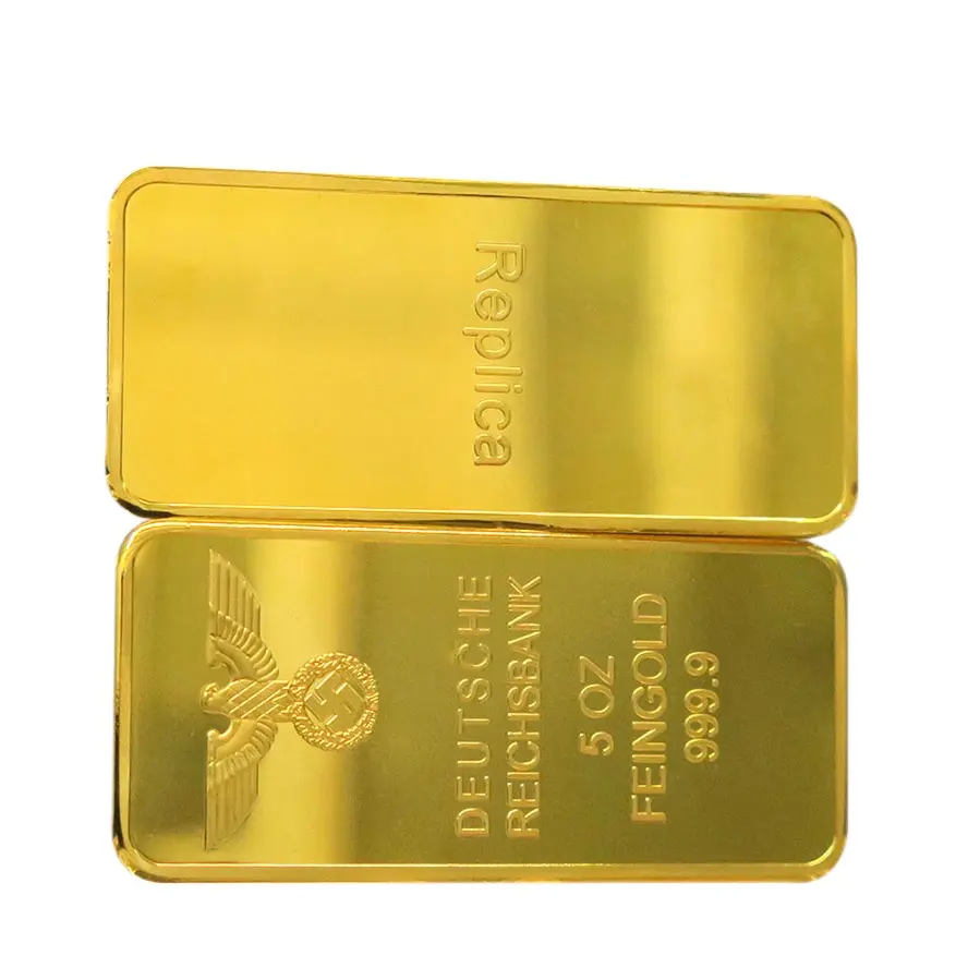 Beste verkauf produkte antike indische alte münzen 5 unzen. 100 Mühlen Gold Überzogene Adler Bar 24k A151