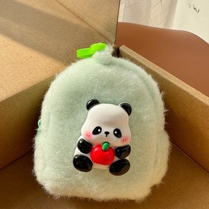 Lindo Animal de felpa colgante para coche llavero bolso monedero y mochila decoración moneda lápiz labial billetera <span class=keywords><strong>peludo</strong></span> Panda llavero - Product Image 2