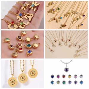 Đá quý mặt dây chuyền vòng cổ thép không gỉ nguyên sinh đá Birthstone quyến rũ trang sức cho đồ trang sức làm - Product Image 2