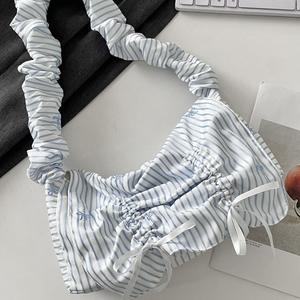 Bolsos cruzados de gran capacidad para mujer, con lazo azul a rayas, personalizados al por mayor, para el día a día - Product Image 5