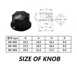 Hot Sales Black Bakelite Knop Cap MF-B01B02 B03 Met Witte Indicator Line Knop Cap - Product Image 5