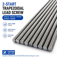 Vis à billes trapézoïdale à double filetage Tr12x4 Tr16x6 Tr16x8 Tr18x8 Tr20x8 pour mouvement linéaire rapide