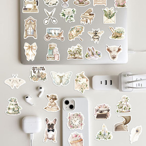 50 Uds. Pegatinas de grafiti de chica literaria estética blanca <span class=keywords><strong>para</strong></span> cuaderno, decoración de equipaje, pegatina de arte romántico - Product Image 6
