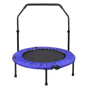 Mini trampolín plegable de bajo precio, trampolín de ejercicio físico con mango de espuma ajustable